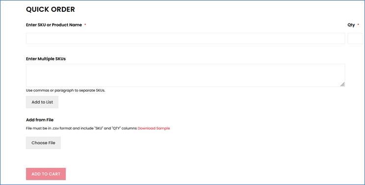Magento - Quick Order